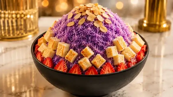 Ube Strawberry Bingsu - Korean shaved ice dessert at Modu Ramen Jacksonville